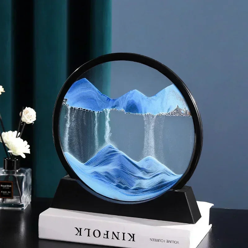 3D Sand Art Hourglass - Deep Sea Sandscape Glass Decor for Home and Office