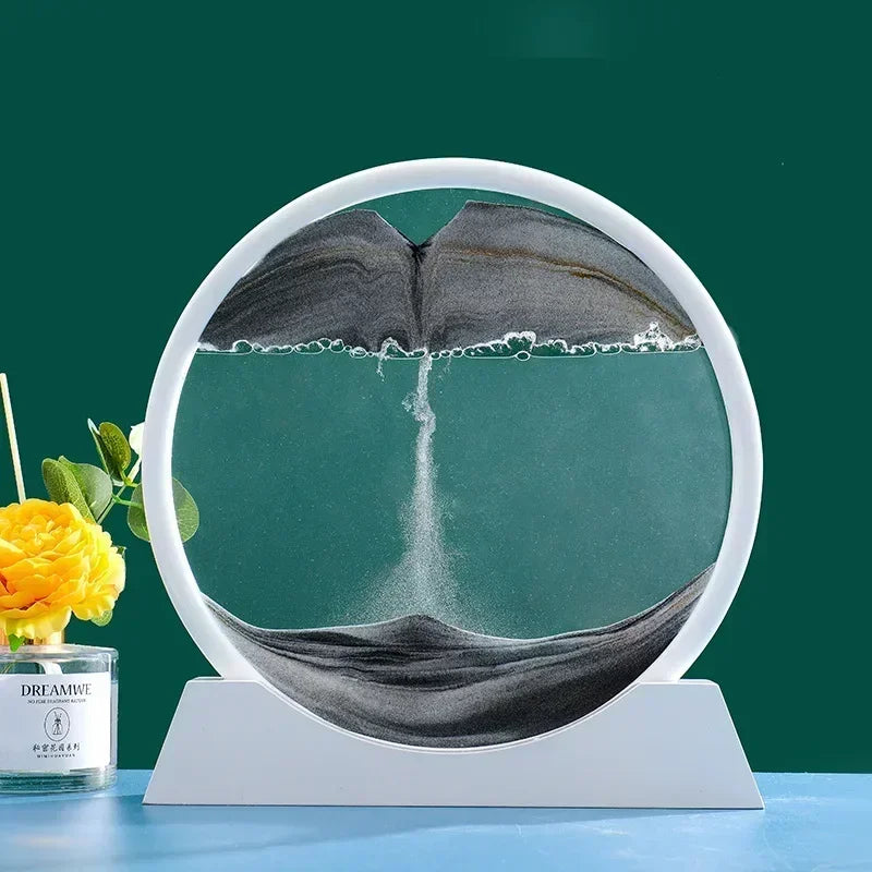3D Sand Art Hourglass - Deep Sea Sandscape Glass Decor for Home and Office