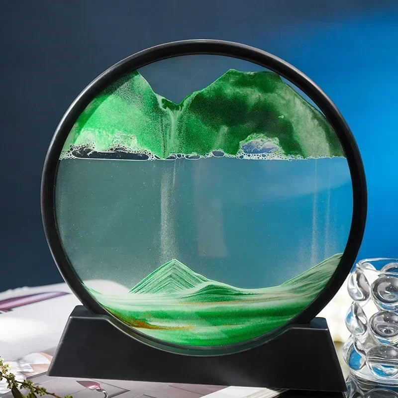 3D Sand Art Hourglass - Deep Sea Sandscape Glass Decor for Home and Office