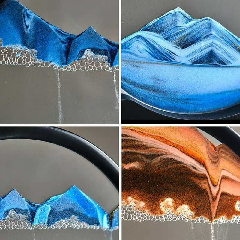 3D Sand Art Hourglass - Deep Sea Sandscape Glass Decor for Home and Office