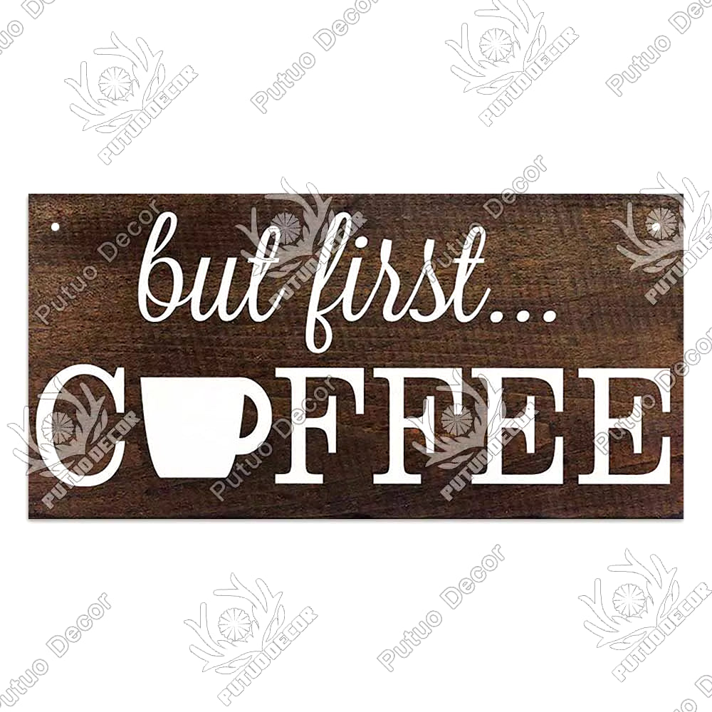 Coffee Wooden Hanging Signs Decorative Plaques Door Wooden Plaque in Home Decor Cafe Kitchen Hanging Home Decor