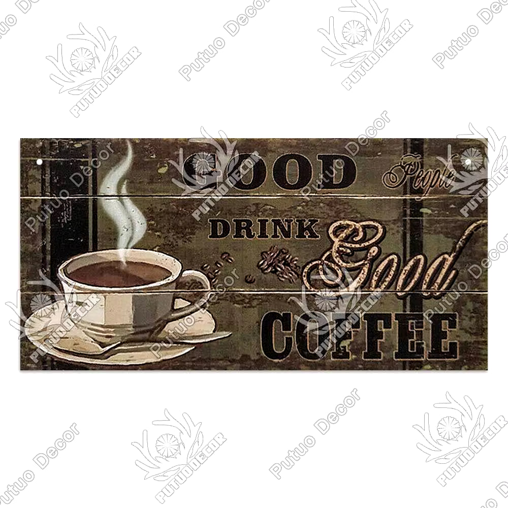 Coffee Wooden Hanging Signs Decorative Plaques Door Wooden Plaque in Home Decor Cafe Kitchen Hanging Home Decor