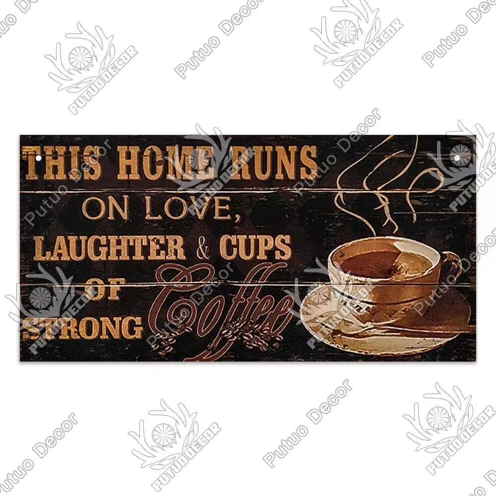 Coffee Wooden Hanging Signs Decorative Plaques Door Wooden Plaque in Home Decor Cafe Kitchen Hanging Home Decor