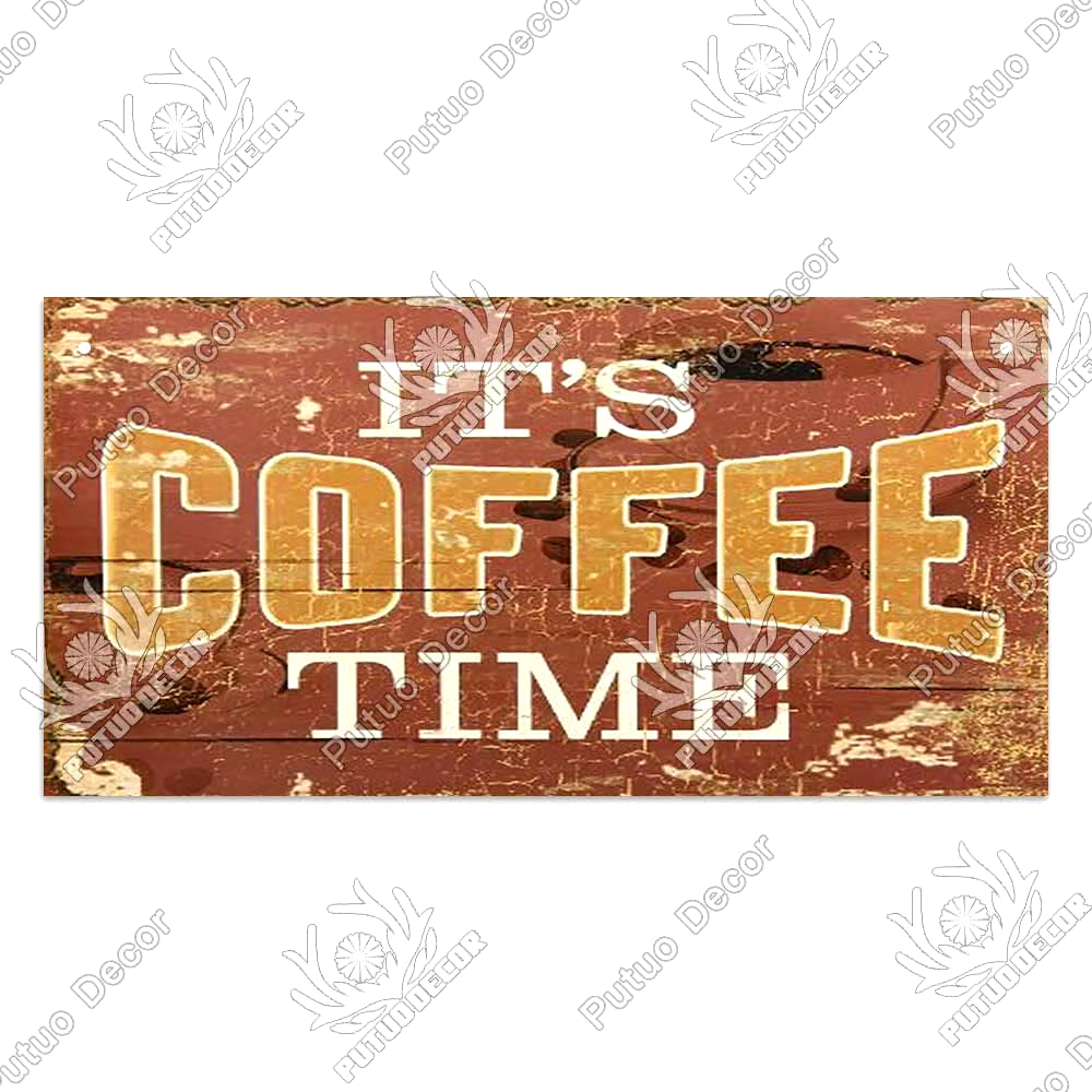 Coffee Wooden Hanging Signs Decorative Plaques Door Wooden Plaque in Home Decor Cafe Kitchen Hanging Home Decor