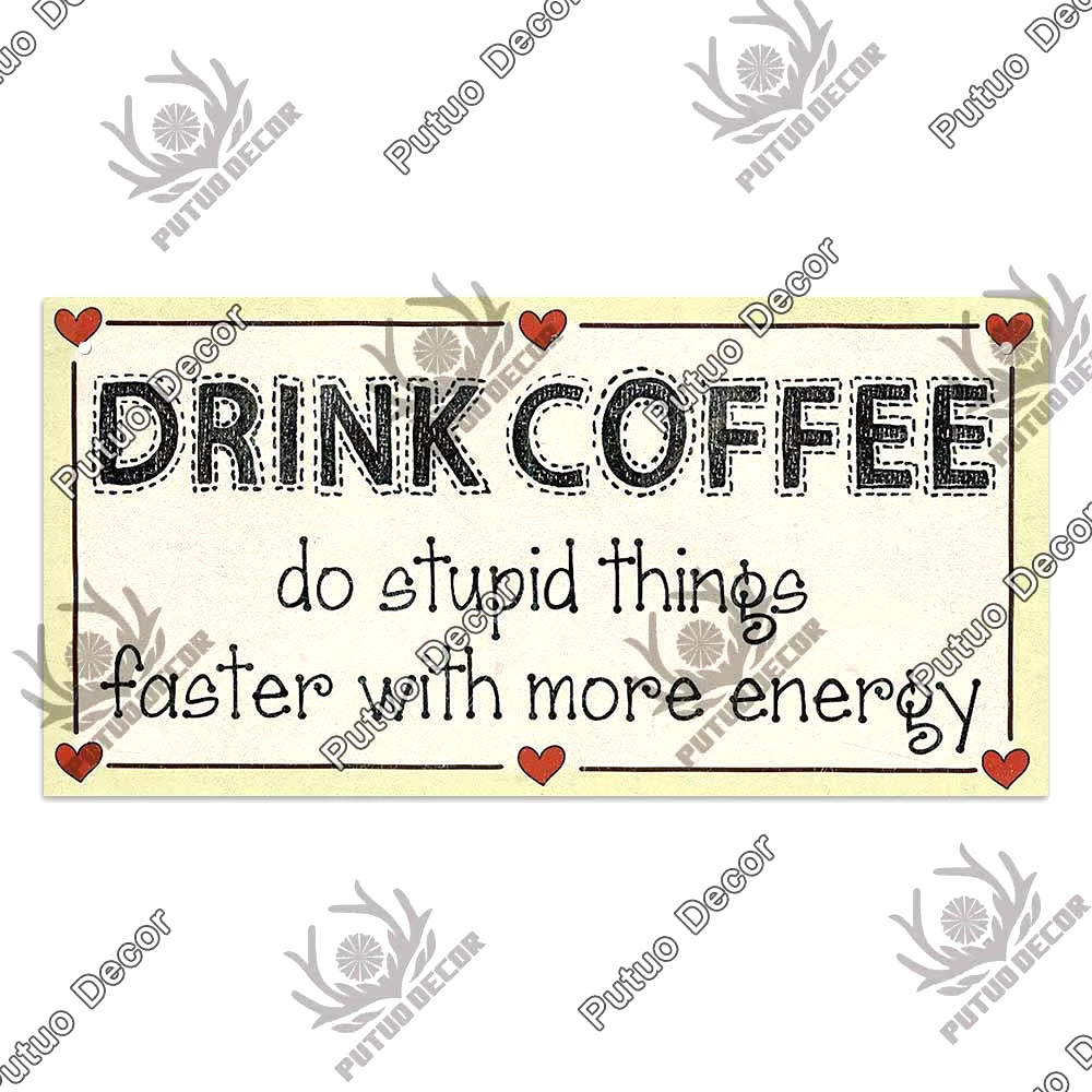 Coffee Wooden Hanging Signs Decorative Plaques Door Wooden Plaque in Home Decor Cafe Kitchen Hanging Home Decor