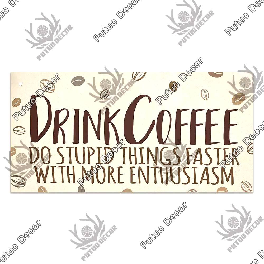 Coffee Wooden Hanging Signs Decorative Plaques Door Wooden Plaque in Home Decor Cafe Kitchen Hanging Home Decor