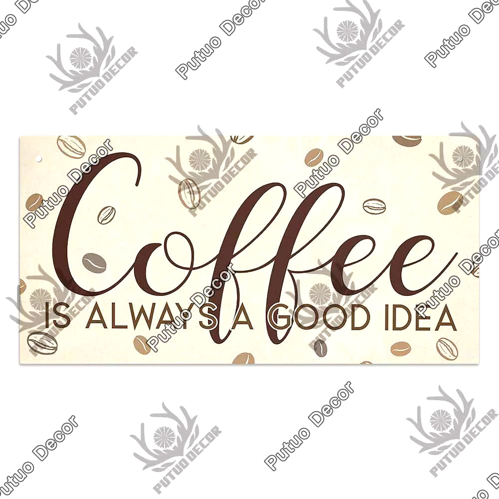 Coffee Wooden Hanging Signs Decorative Plaques Door Wooden Plaque in Home Decor Cafe Kitchen Hanging Home Decor