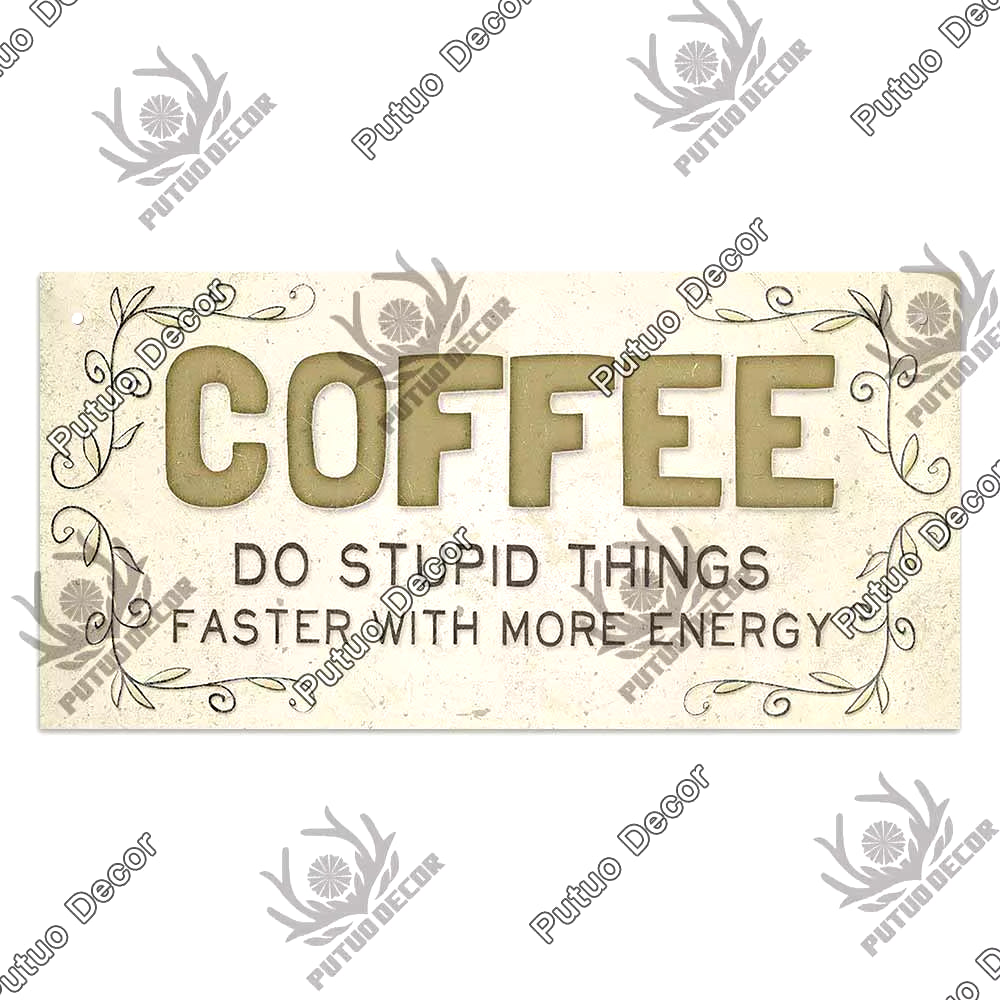 Coffee Wooden Hanging Signs Decorative Plaques Door Wooden Plaque in Home Decor Cafe Kitchen Hanging Home Decor