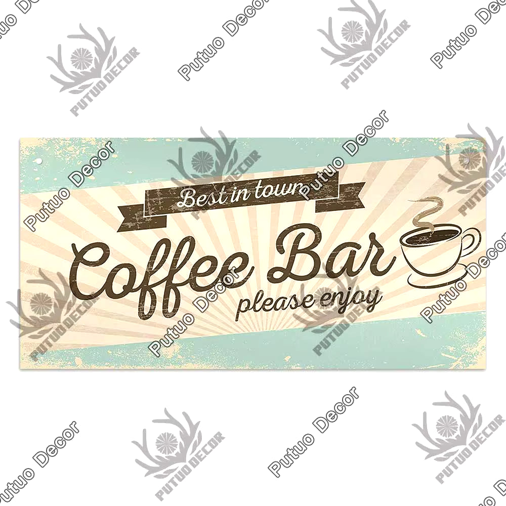 Coffee Wooden Hanging Signs Decorative Plaques Door Wooden Plaque in Home Decor Cafe Kitchen Hanging Home Decor